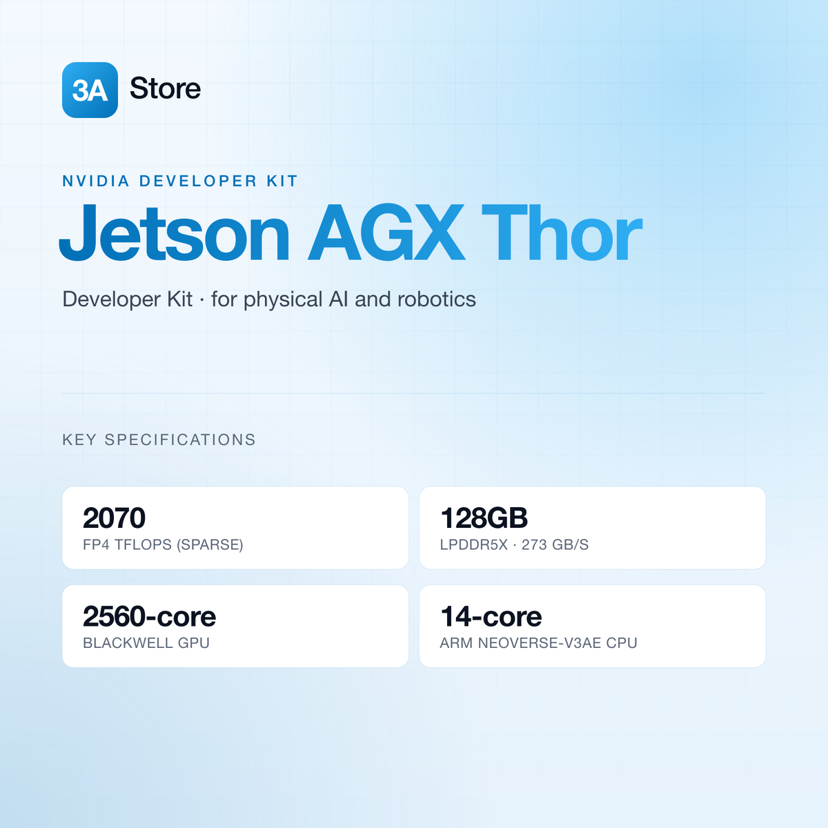 NVIDIA Jetson AGX Thor Developer Kit — key specifications